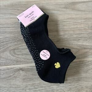 New Kate Spade New York Barre Sock Set Black Grip Ankle One Size (2 pair)